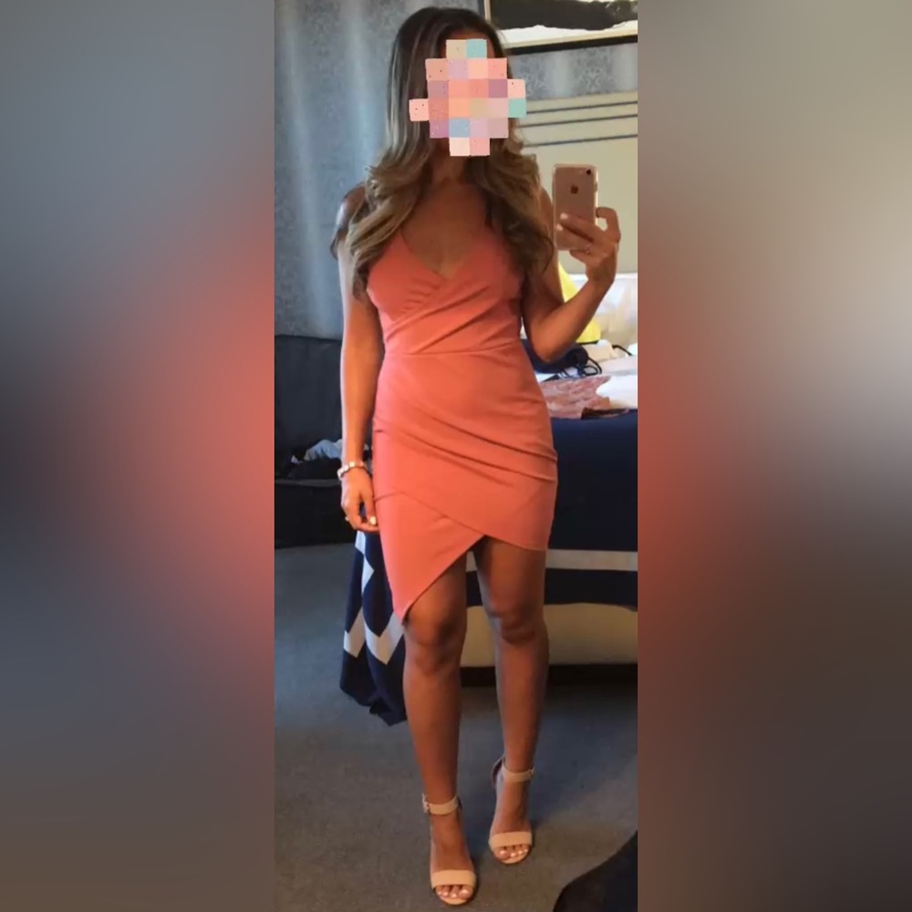 Mauve asymmetrical/“wrap” dress. Size small